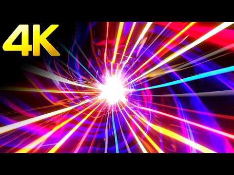 4k Ultra HD Cyber-Warp Sci-Fi Neon light tunnel | Abstract Relaxing background Video Loop meditation