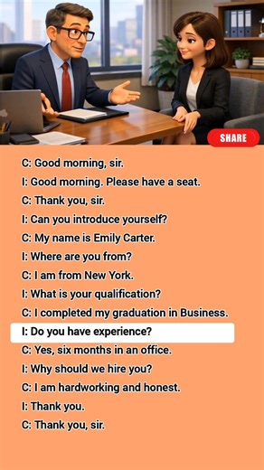 English speaking practice #speakconfidentenglish job interview #englishforbeginners #learnenglish