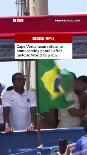 Cape Verde welcomed home after historic World Cup run. #CapeVerde #WorldCup #BBCNews
