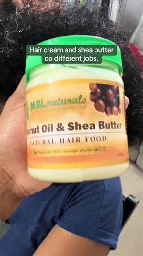 Shea butter and hair cream aren’t interchangeable. One adds moisture. One seals it in. If your afro hair still feels dry, check the order, not just the product. Save this for wash day. Get your hair food via our TT shop. #sheabutter #naturalhairtiktok #dryhair #haircaretip #hairfood