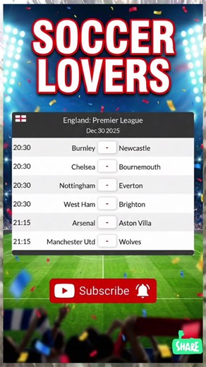 PREMIER LEAGUE FIXTURES TODAY! ⚽️ Dec 30, 2025 | Arsenal, Man Utd, Chelsea in Action!
