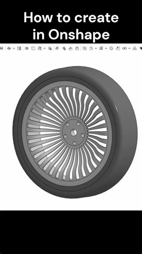 How to create in Onshape - wheel #3dprinting #cad #tutorial #engineering #ptc #Onshape