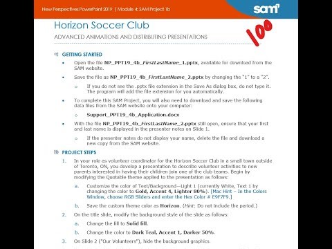 New Perspectives PowerPoint 2019 | Module 4: SAM Project 1b