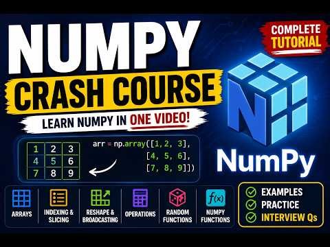 NumPy Crash Course for Beginners | Learn NumPy in One Video (2026)