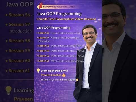Java OOP Programming Session 56 – Types of Polymorphism in Java