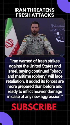 Iran Warns US Israel Of Fresh Strikes #iran #israel #usa #iranwar #warnews #middleeast #strike