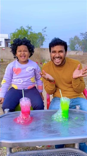 Cute Misti and Papa Blowing bubbles together!🧋🤗🤪🤣 #shorts #funny #shortsviral #funnyshorts