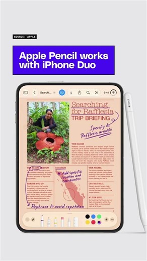 Apple's pencil works with the iPhone Duo