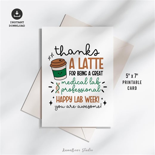 Happy Lab Week Thank You Card Printable, Medical Laboratory Professional Appreciation Greeting Card - Etsy