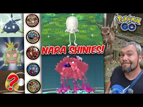 Shiny Toedscool Family Caught In Nara! Double Shiny Hatch! Nara Pokelids! Deer! & More! (Pokémon GO)