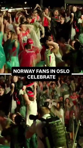 SCENES in Oslo as Norway take the lead against England! 🇳🇴
