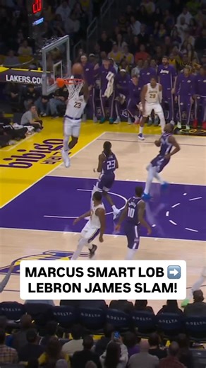 NBA on Instagram: "@youngamechanger with the look away lob to @kingjames for the flush! 😤 SAC/LAL • NBA League Pass • "