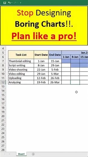 Excel Gantt Chart in 30 Seconds #Excel #Exceltips #excelshorts