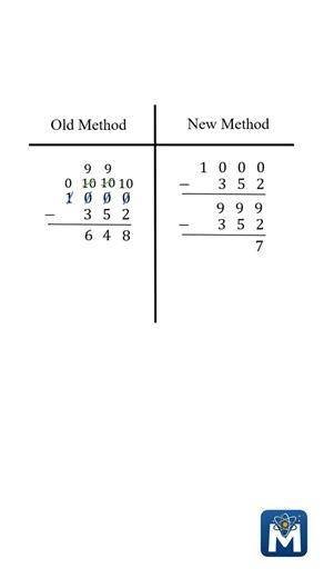 Old ❌ new ✅ #subtraction methods🏆