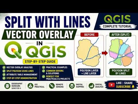 Split with Lines in QGIS | Vector Overlay Analysis Tutorial | Geography-Hons GIS Practical