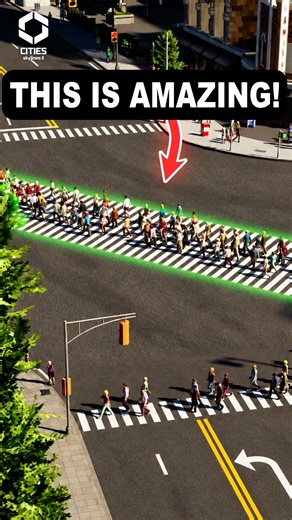 Diagonal Crosswalks in Cities Skylines 2?! | #citiesskylines2 #citiesskylines
