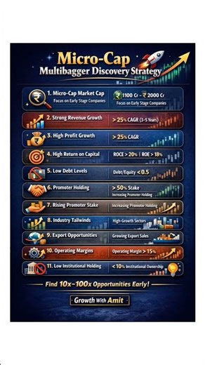 "Multibagger Strategy 2026 🔥 | How to Find 10x–100x Small Cap Stocks Early | Growth With Amit"!