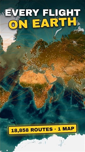 This Map Shows Every Flight in the World ✈️🌍😳#Aviation #FlightMap #Maps #MapFacts #Geography #Shorts