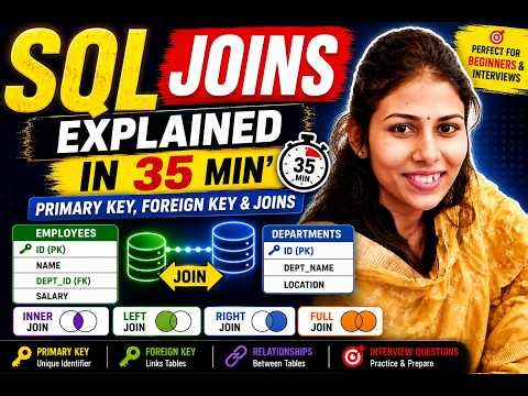 Primary Key, Foreign Key & JOINs in SQL Explained in 35 Minutes 🔥