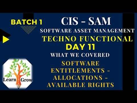 SAM - Day 11 Software Entitlement - Allocation - Active - Available Rights