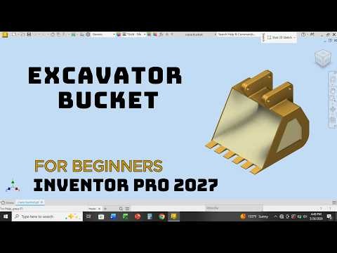 Excavator Bucket Modeling in Autodesk Inventor l lesson 29 l For Beginners⚡