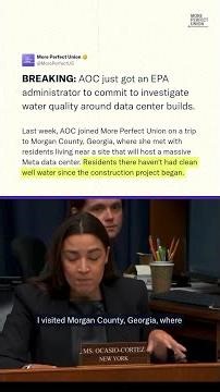 AOC Grills EPA Administer On Data Centers Polluting Residents' Water Source