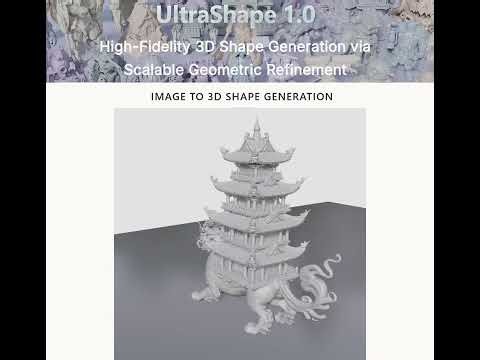 UltraShape (Peking University), High-Fidelity 3D Shape Generation via Scalable Geometric Refinement