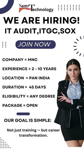 IT Audit Training With Placement Support Course | ITGC | SOX,SOC,IT #shorts #itaudit #itjobs #reels