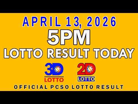 5pm Lotto Result Today April 13 2026 Swertres 3D Lotto Ez2 2D Lotto PCSO