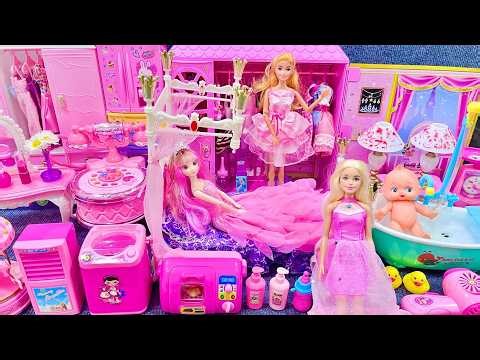ASMR Barbie Pink Toy Set Unboxing & Satisfying Room Setup | 15 Minutes | Daily Toy World