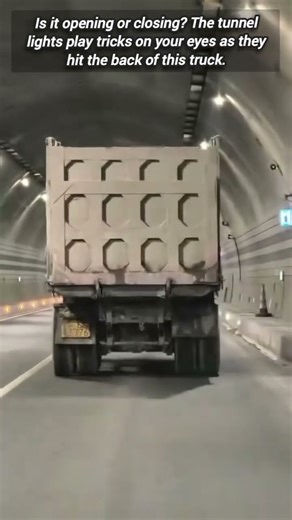 Mind Bending Optical Illusion on Truck Back Inside Tunnel