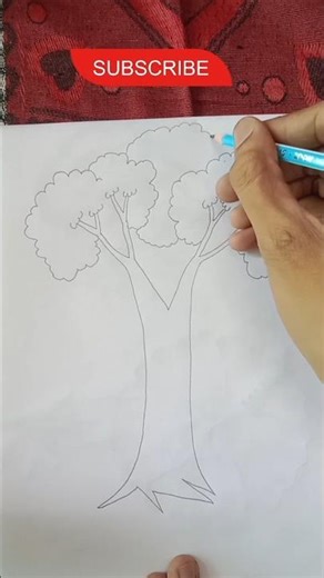 Easy Tree🌳 Drawing With pencil #trending #tree #tutorial