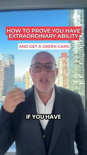 Can you get a Green Card without employer sponsorship? YES! The EB-1A Extraordinary Ability Green Card lets qualified professionals self-petition! You don't need an Oscar or celebrity status. USCIS generally requires 3 out of 10 criteria, or one major internationally recognized award. Meeting 3 criteria doesn't guarantee approval! You must also prove sustained acclaim and that you're among the top in your field. #EB1A #ExtraordinaryAbility #GreenCard #USImmigration #ImmigrationLaw