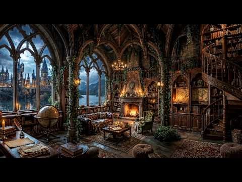Castle View from a Warm Cozy Ambience 🏰🔥 Peaceful Ambience for Reading, Sleep & Relaxation