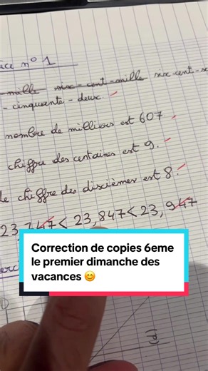 Correction de copies 6eme le premier dimanche des vacances 😊 #maths #mathematiques #prof #professeur #apprendresurtiktok