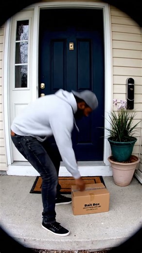 Porch Pirate Instant Karma When Bait Package Exploded on Door Bell Video