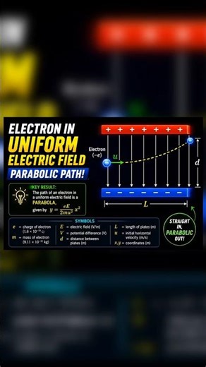 "Parabolic Path of Electron ⚡ #physics”