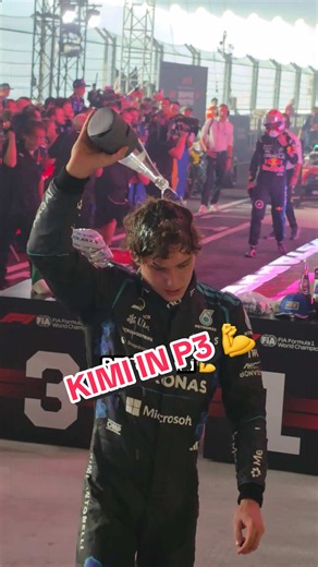 One to celebrate 🙌 Kimi takes his first podium finish in Singapore! #mercedesf1 #kimiantonelli #f1 #singaporegp