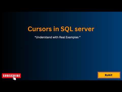 SQL Server Cursors Explained Step by Step with Example #sql #sqltutorial