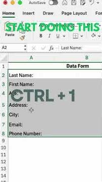 How to create a Data Form in Microsoft Excel