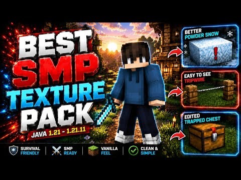🔥 BEST SIMPLE SURVIVAL + SMP TEXTURE PACK for Minecraft Java 1.21 – 1.21.11