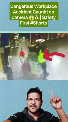 Dangerous Workplace Accident Caught on Camera 😱⚠️ | Safety First #Shorts #safetyvideo #safetyspotlig