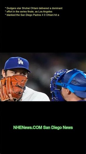 Dodgers star Shohei Ohtani delivered a dominant effort in the series finale, as Los Angeles blanked