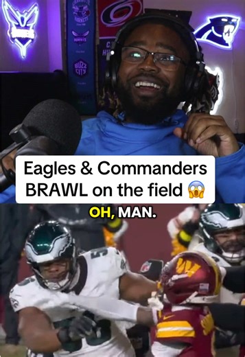 Eagles & Commanders get in a full on BRAWL 😱🤯 #eagles #commanders #philadelphiaeagles #football #fyp