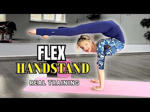 Hard backbend workout! Handstand in a flexed position