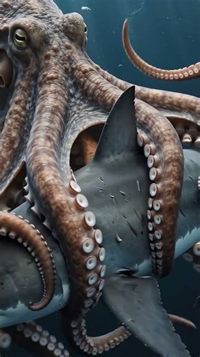 Giant Octopus Attacks a Great White Shark — The Shark Can’t Escape! 🐙🦈
