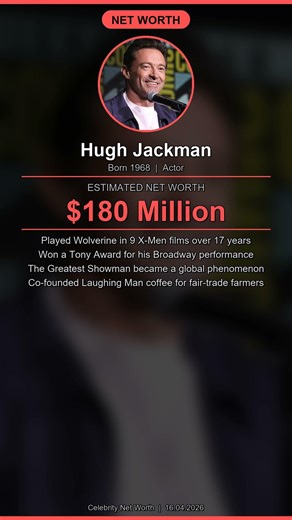 Hugh Jackman Net Worth $180 Million #Shorts