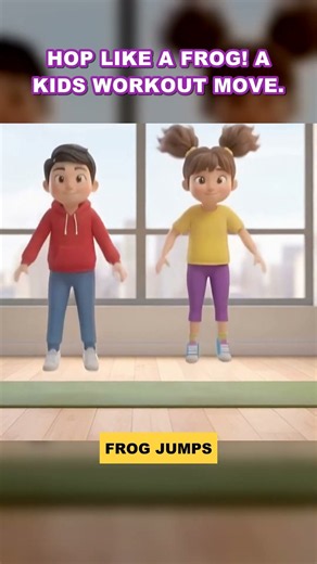 Frog Jumps - Hop like a frog! A kids workout move. #shorts