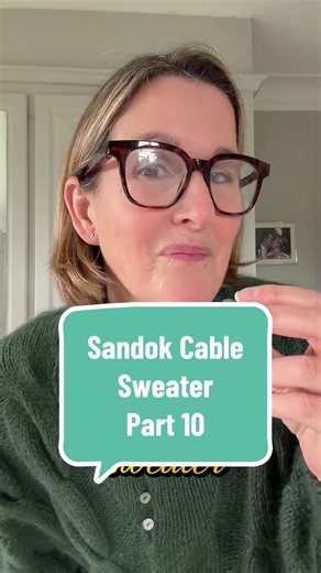 Part 10. This is an overview of knitting the Sandok Cable Sweater #knitting #knittok #knittingpattern #knit @tuvasandok @Sarah's knitting page