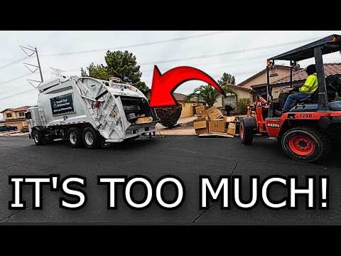 Heavy Post-Christmas Waste Collection | Garbage Truck POV